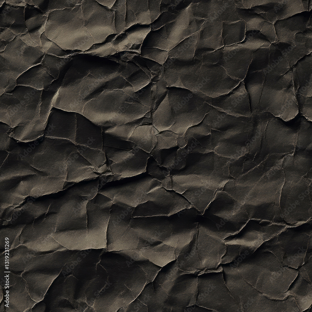 Poster dark crumpled paper texture for creative design projects
