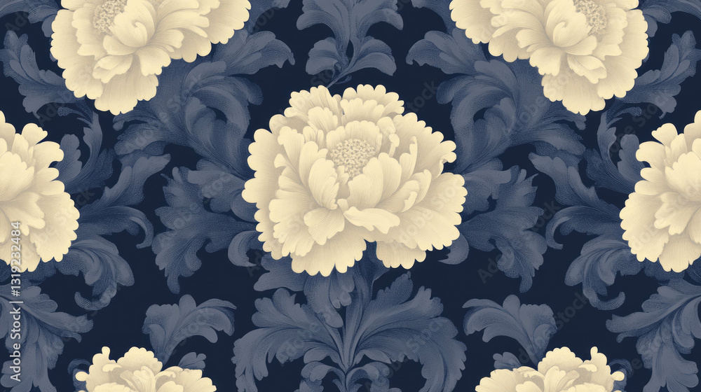 Poster elegant floral pattern with intricate chaos for design and decoration