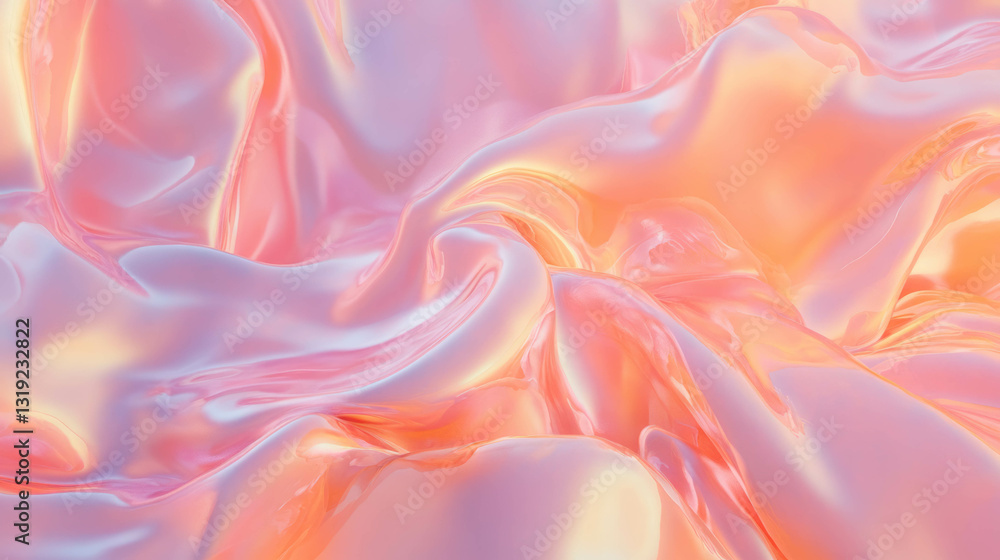 Poster ethereal abstract background with soft fluid chaos in pastel colors for creative design