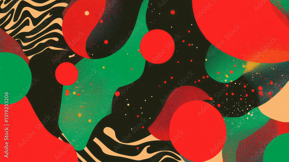 Poster festive abstract background with vibrant patterns and shapes for creative design