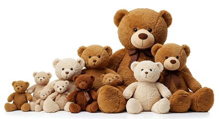 Teddy bears on a white background