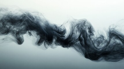 Smooth black cloud with subtle gradients, crisp and clean white background, elegant minimalism