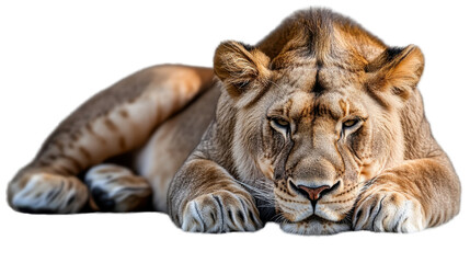 Fototapeta premium tiger cub lying on a white background