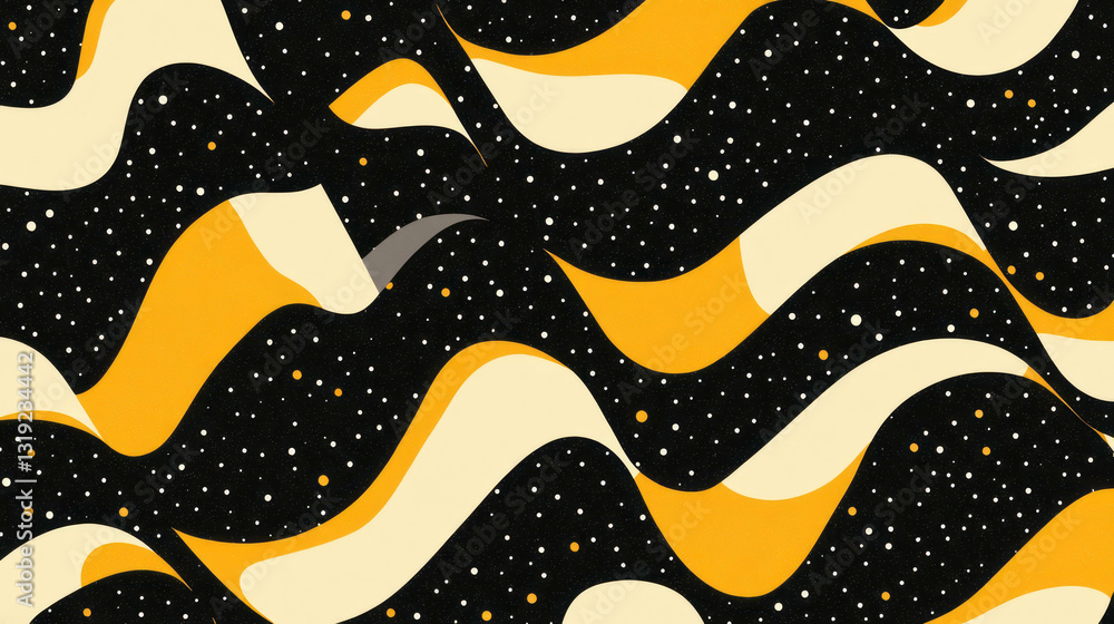 Aufkleber abstract geometric elegant pattern featuring dynamic waves and cosmic elements