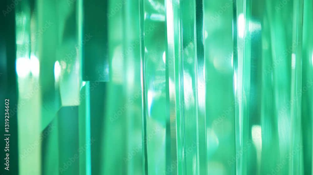 Aufkleber abstract glass background with green geometric chaos for creative design projects