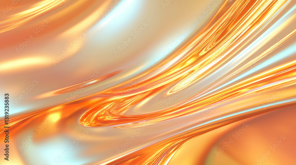 Poster high key abstract background with smooth fluid lines in warm hues