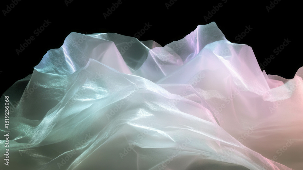 Poster dreamy abstract overlay with high key texture on black background for artistic collage design