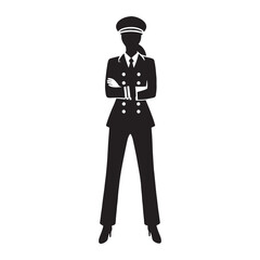 Navigational Genius Ship Captain silhouette, charting perfect courses - Ship Captain illustration - Minimalist Ship Captain vector - Profession silhouette
