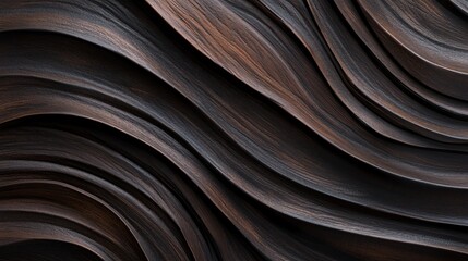 Obraz premium Abstract wavy patterns, smooth dark textures flowing in layers, great for background in design projects or presentations.