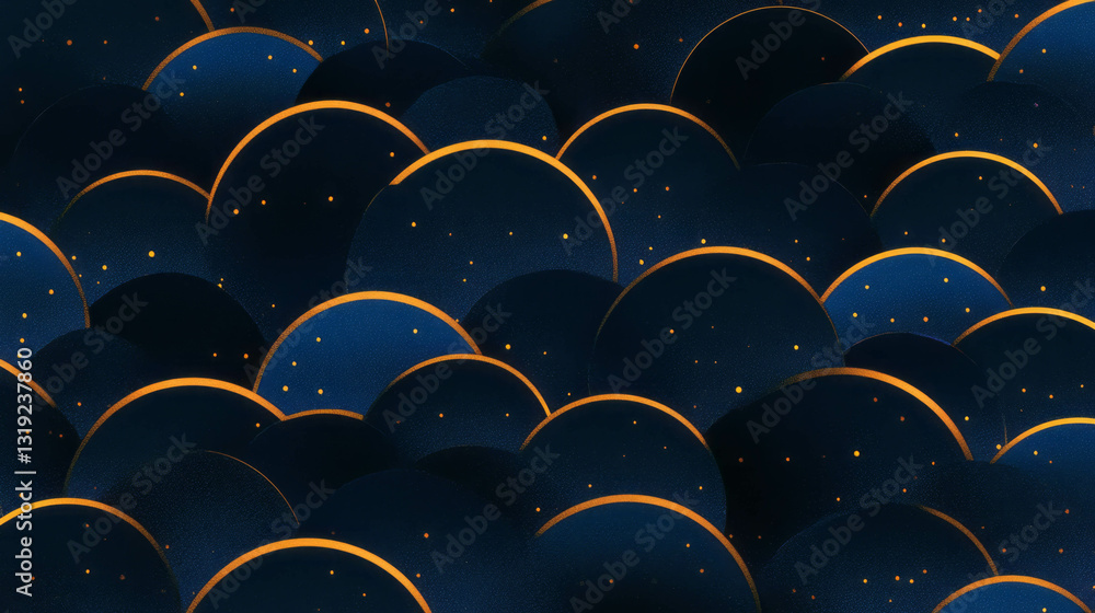 Fototapete minimalist elegant pattern with chaotic overlapping circles for modern design