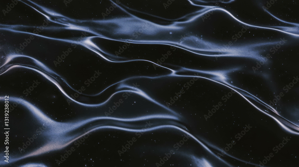 Poster Minimalist overlay texture with wavy patterns on black background