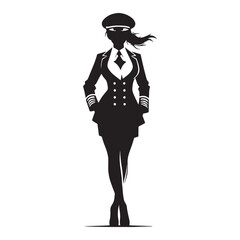 Fototapeta premium Noble Ship Captain silhouette, upholding maritime traditions - Ship Captain illustration - Minimalist Ship Captain vector - Profession silhouette 