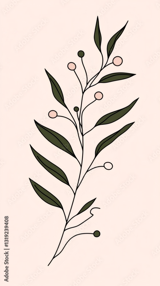 Poster Simple and elegant botanical design, perfect for adding a touch of nature to various projects
