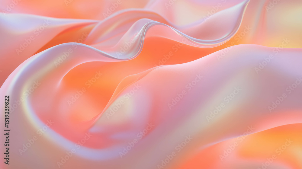 Poster soft abstract background with flowing pastel waves for creative design