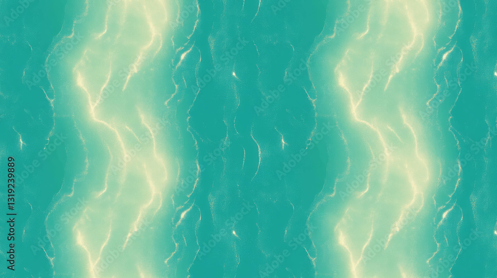 Aufkleber Soft elegant pattern with abstract chaos design in teal and cream