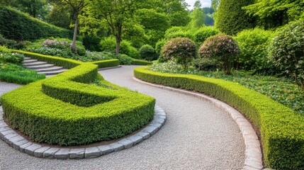 Obraz premium Tranquil Botanical Garden with Organic Shapes and Natural Light