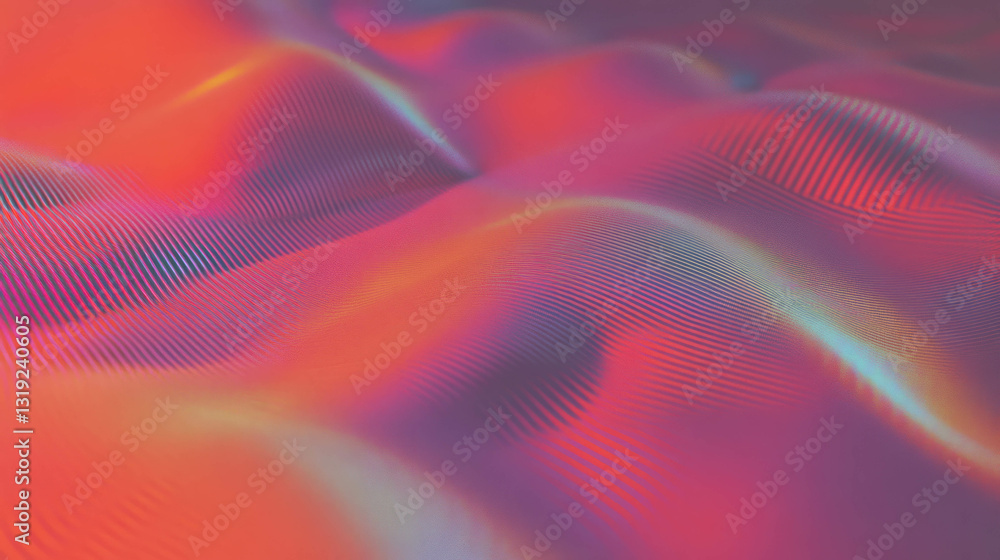 Aufkleber Vibrant abstract overlay with colorful wavy texture pattern for creative design