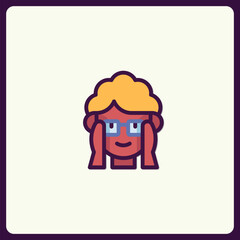 Cartoon character with glasses holding face in surprise with outline style