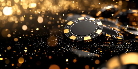 Elegant Black-and-Gold Casino Royale Night with Poker and Champagne for Luxurious Entertainment