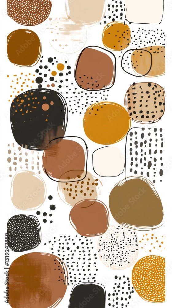 Poster organic shapes and textures create a modern and abstract background, perfect for adding a touch of a