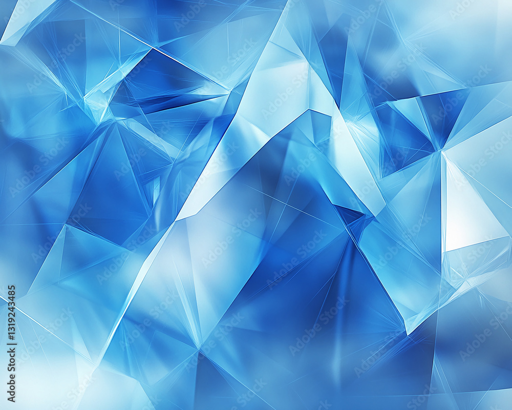 Aufkleber abstract image of blue crystal facets, showcasing sharp lines and translucent texture, symbolizing t