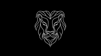 Abstract lion head graphic design, use as logo or symbol