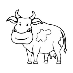 Line illustration of a cow