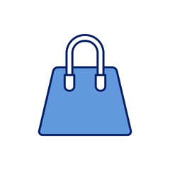 Vector icon of lady bag, side bag flat design symbol.