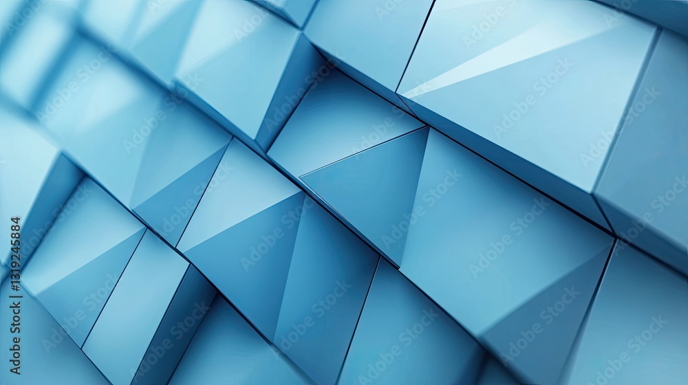 Aufkleber abstract blue geometric pattern background of shiny cubes and triangles