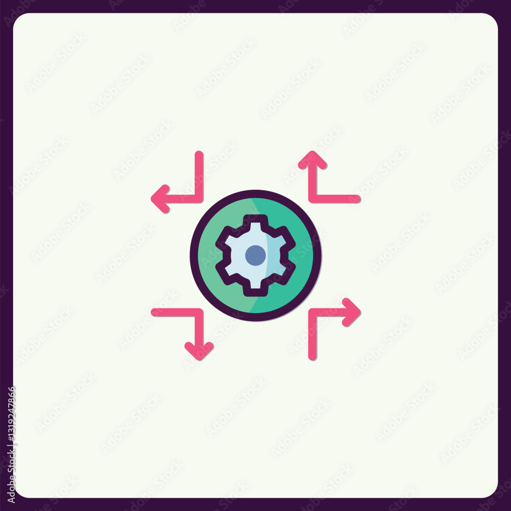 Poster automation concept in an abstract minimalist vector format design idea