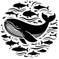Whale silhouette vector design