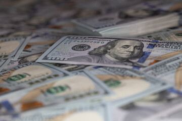 US 100 dollar banknotes background