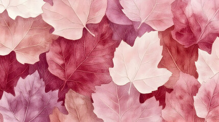 Fototapeta premium Pink autumn leaves background design