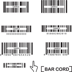 シンプルなバーコードのアイコンセット　サンプル画像