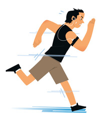 早めのランニングをする男性