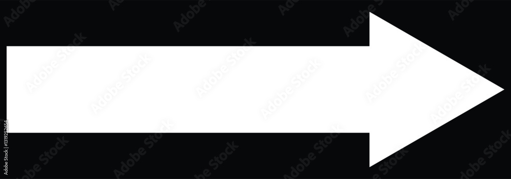 Poster straight white arrow cursor, white horizontal long arrow vector icon. arrow direction pointer.