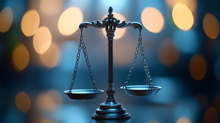 Symbolic Scales of Justice with Elegant Lighting
