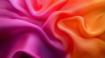 Obraz premium Vibrant silk fabric gracefully flowing in the wind under natural light at a serene outdoor setting