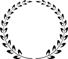 Elegant Laurel Wreath Outline Symbol for Excellence, Honor, and Celebration in Digital and Print Designs with Transparent Background