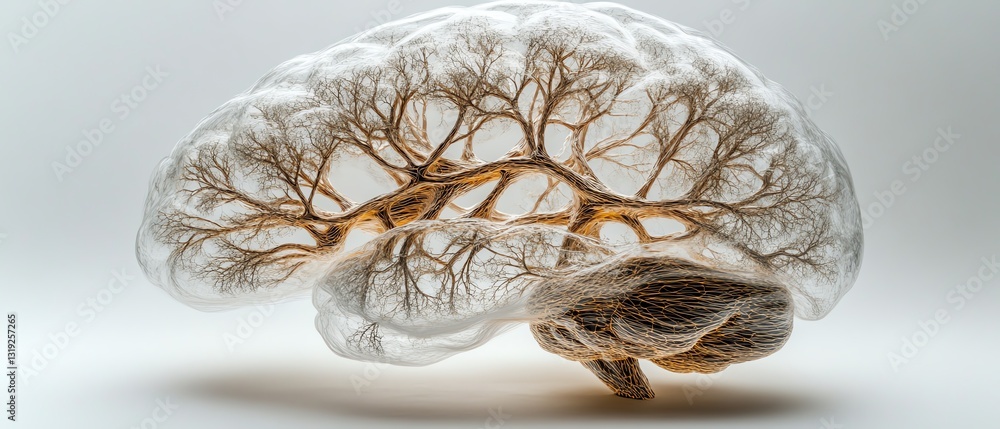 Poster a digital brain with intricate neural connections, symbolizing the power of intelligent systems, ai,
