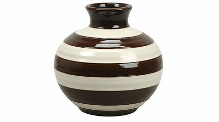 Striped ceramic vase, home decor