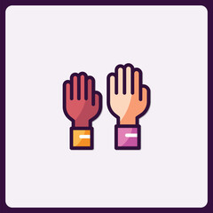 Diverse solidarity hands reaching up, a symbol of unity and collaboration