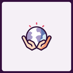 Illustration representing global care and environmental consciousness design