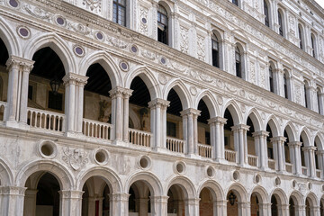 Facade fragment of Doge palace. Venice, Italy
