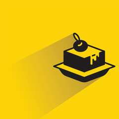 cake icon on shadow yellow background