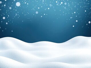 Serene winter landscape with gently rolling snow-covered hills under a snowfall