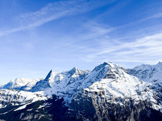 Naklejka premium snow covered mountains in winter in Switzerland