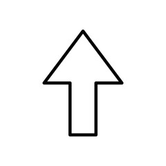 Upward arrow vector icon for website, flat design symbol.