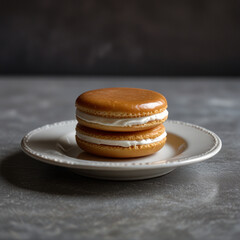 Delicious assorted macarons in vibrant pastel colors, elegantly arranged on a rustic wooden table with soft natural lighting, creating a perfect sweet treat for dessert lovers and café aesthetics