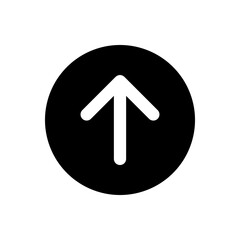 Upward arrow vector icon for website, flat design symbol.